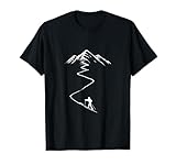 Vintage Skitouren mit Tourenski Retro Ski Berg T-Shirt