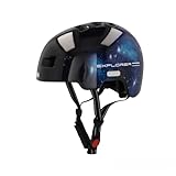 FISCHER BMX Bicycle Helmet, Dirt Bike Helmet Plus Universe, S/M, 54-58 cm, Black, with Integrated...