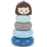 Bieco Stapelturm Holz Igel | 13,5 cm, Blau | Baby Stapelturm ab 1 Jahr | 5 TLG. Steckpyramide |...