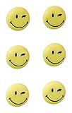 FRANKEN Happy Magnets, Magnete mit Smiley rund, 6 Stück, Hochwertige Haftmagnete für Büro und...