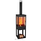 BBQ Collection Terrassenofen mit Schornstein - Gartenkamin mit Funkenschutz - Feuerstelle für den...