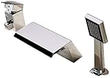 Wasserfall-Badewannenarmatur-Set, Chrom, Einhandmischbatterie für breite Wannen und Waschbecken,...