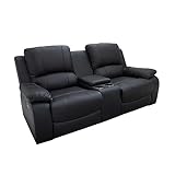 Invicta Interior Exklusiver 2er Kino Sessel Hollywood 190cm schwarz Fernsehsessel mit...
