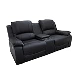 Invicta Interior Exklusiver 2er Kino Sessel Hollywood 188cm schwarz Fernsehsessel mit...