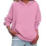 Damen-Sweatshirt, große Größe, Kapuzenpullover, Tops, Langarm, mit zwei Taschen, Mantel, Langarm,...