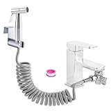 Bidet Edelstahl Handbrause Set, Badezimmer - Bidetaufsatz mit mit Wasserhahn-Spender,...