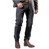 Herren-Wildlederhose – Motorradhose für Herren, schützende Motorradhose, Stretch, gerade...