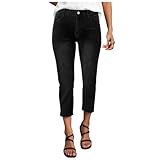 Generisch Damen 7/8 Capri Jeans 2025 Stretch High Waist Jeanhose Leicht Sommerjeans Hose Capri Jeans...