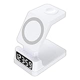Wecker mit kabellosem Laden, intelligenter Wecker 4 in 1, Halterung für magnetisches...