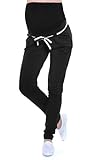 MijaCulture - Casual Schwangerschaftshose Umstandshose/Umstandsmode Monika 9081 (XL / EU42, Schwarz)