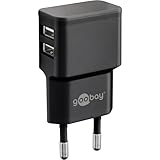 goobay USB Ladegerät 12W, 2-Port Netzteil mit Dual USB-A, Ladeadapter für Steckdose, für iPhone,...