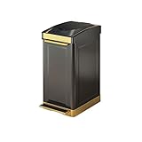 WAOCEO Mülleimer Edelstahl-Mülleimer, fußbetätigter Mülleimer mit großem Fassungsvermögen,...