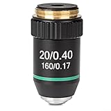Eawfgtuw Achromatische Objektivlinse für biologisches Mikroskop, RMS-Gewinde, 20,2 mm, 160 mm...