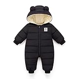 Baby Winter Overall mit Kapuze, Strampler Schneeanzug Jungen Mädchen Langarm Jumpsuit Warm Outfits...