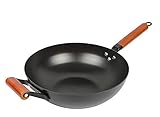 ZHZXBDGQ Wok mit Antihaftbeschichtung, mit Deckel, Induktion, mit Antihaftbeschichtung, 34 cm