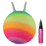 F Fityle Sport Hüpfball Regenbogen Hüpfen Outdoor Yard Spiel Übung für Bunte 18in Hüpfball...