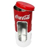 Spardose und Halter für Trinkhalme Coca Cola aus Metall, aufklappbar und wiederverwendbar, Farbe...