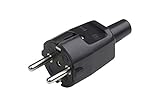Meister Schutzkontakt-Stecker - PVC - schwarz - 250 V - 16 A - Maximaler Kabelquerschnitt 1,5 mm² -...