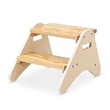 B. spaces Stabiler Tritthocker Kinder aus Holz – Hocker, Schemel mit 2 Stufen – Kindermöbel...