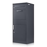 Zelsius Briefkasten mit Paketfach Neptun | pulverbeschichteter Stahl mit Edelstahl Elementen |...