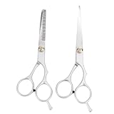 TOGEVAL 2 Teiliges Scherenset Für Herren Pflegeset Salonschere Friseurschere Effilierschere...