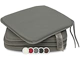 ZOLLNER 4er Set Sitzkissen in 38x38cm - gemütliche Stuhlkissen mit Bindebänder - waschbar bis...