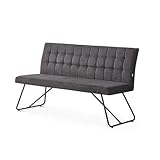 B&D home Sitzbank LINA, Esszimmerbank 160 cm mit Rückenlehne gepolstert für Esszimmer, Flur,...