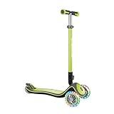 GLOBBER Elite Deluxe Lights – Tretroller Kinder, 120/80 mm, ABEC 5, 3-rädrig, höhenverstellbar,...