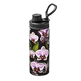 Orchids Print Edelstahl-Wasserflasche, vakuumisoliert, doppelwandig, thermofest, 530 ml