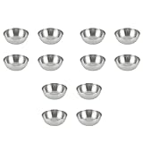 12 x Edelstahl-Saucenschalen, rund, Gewürzschalen, Sushi, Dip-Schüssel, Untertassen, Schüssel,...