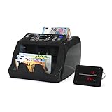 Detectalia V20 Banknotenzähler mit UV/MG/IR/MT/CIS Erkennung, 4,5” Touchscreen + Externes...