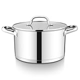 20cm Kochtopf, Onader 3-Lagiger Boden Edelstahl Topf Induktion mit Glasdeckel, 3,7L Nudeltopf...