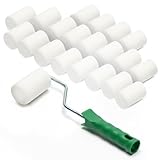 ToolSpace 20x Lackierwalze 5 cm mit Griff Superfein Schaumstoffrolle 50 kg/m³ Schaumstoff Dichte...