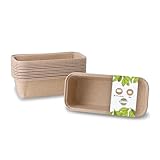 GREENBOX 25 Stück Kakaopapier-Backformen rechteckig 20 x 7 x 6 cm I ofenfeste Schalen I Kastenform...