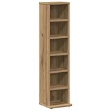 vidaXL CD-Regal Artisan-Eiche 21x20x88 cm Holzwerkstoff, CD-Schrank, CD-Ablage, Standregal,...