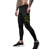 QWUVEDS Leggings schnell Schwitzen Hosen Hosen Elastizität High and Fitness Training mit Taschen...