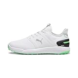 PUMA Herren Ignite Elevate Golf Shoe, White-Fluro Green PES Black, 47 EU