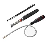 3 Stück Magnetstab Teleskop, Teleskopstab Magnet Werkzeug Flexibler Magnetheber Magnetstabgreifer...