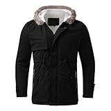 Dasongff Winterjacke für Herren und Damen, warmer Parka mit Kapuze, Fleecejacke, große Größe,...