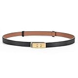 HATOFES Verstellbarer Skinny-Ledergürtel für Damen, solide Legierung, Drehverschluss, schmal,...