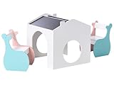 Beliani Kindertisch mit Kreidetafel u. 2 Stühlen MDF bunt Tierform Meerestier Wal Wooli