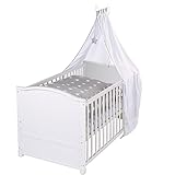 roba Babybett Set Little Stars - 70 x 140 cm - Kinderbett mitwachsend / umbaubar + komplette...