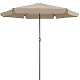 Kingsleeve® Sonnenschirm 330cm UV Schutz 80+ Kurbel Schutzhülle Alu Groß Rund Balkon Terrasse...