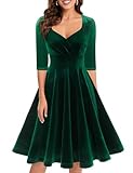 Bbonlinedress Abendkleid elegant für Hochzeit Weihnachtskleider Damen festlich 3/4 arm V-Ausschnitt...