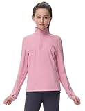 MoFiz Reitjacke Mädchen Laufjacke Fleece Sportsjacke mit Half Zip Daumenloch für Outdoor...