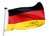 FLAGLY Premium Deutschland Flagge 100 x 150 cm - Schiffsflaggentuch, 160g/m² Stoffgewicht -...