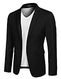 COOFANDY Jackett Herren Sakko Sportlich Freizeit Blazer Business Sakko Anzugjacke 1 Knöpfe...