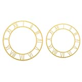 Ciieeo 2 runde Wanduhr-Aufkleber mit römischen Ziffern – 25/30 cm Acryl-Spiegeloberfläche –...