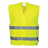 Portwest Zwei Reflex-Streifen Warnschutzweste, Größe: 4X/5X, Farbe: Gelb, C474YER4X/5X