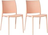 CLP 2er-Set Gartenstuhl Meton, stapelbar, pflegeleicht aus Kunststoff, wetterfest & UV-beständig,...